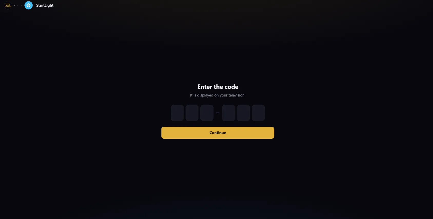 La page sur l’ordinateur demande le code affiché par la TV